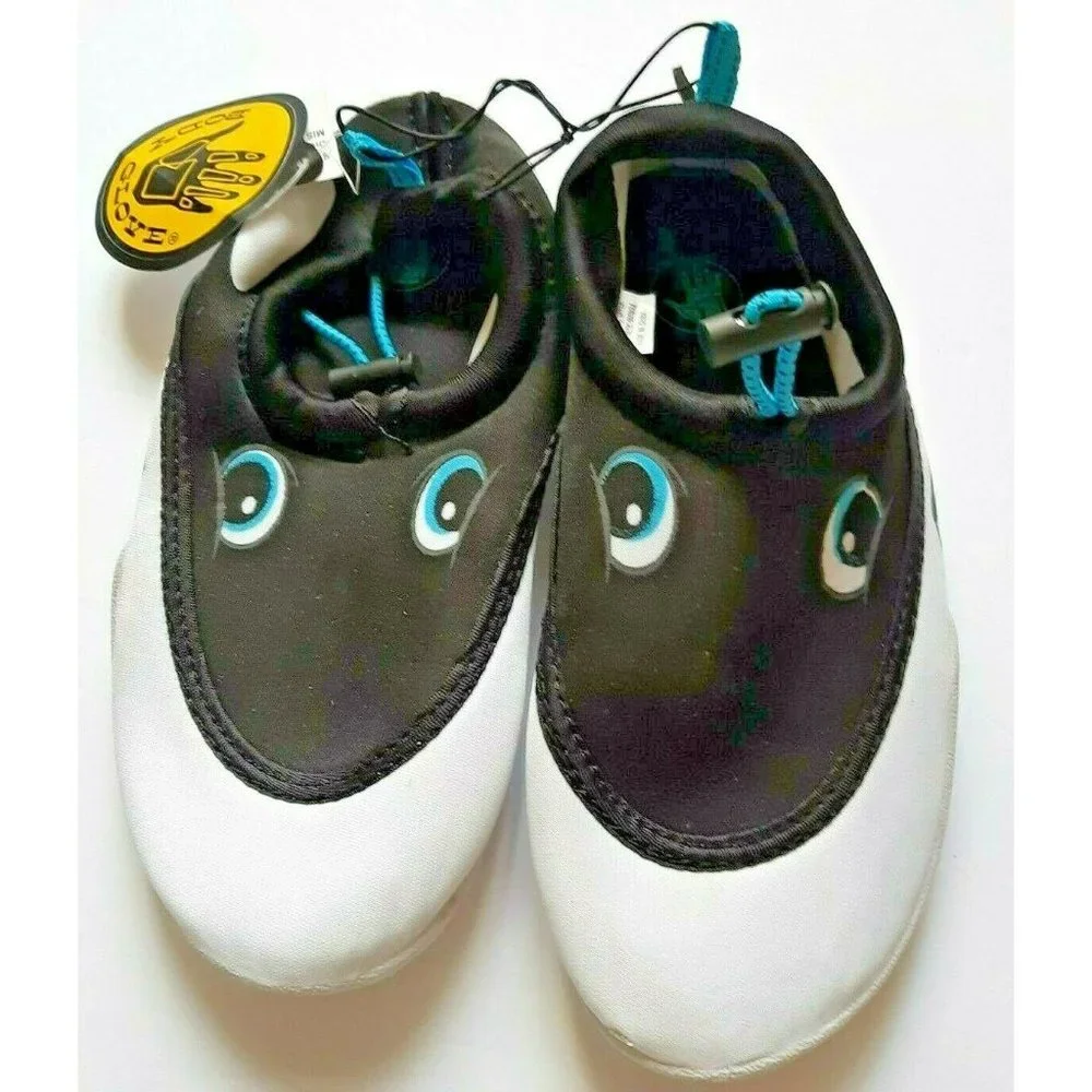 Water Shoes Size 2 Child's Body Glove Black Blue Eyes NWT